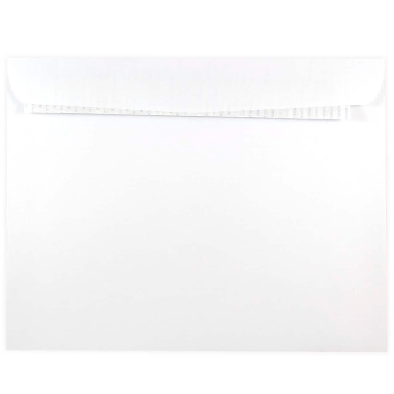 JAM Paper 9" x 12" White Booklet Peel & Seal Commercial Envelopes